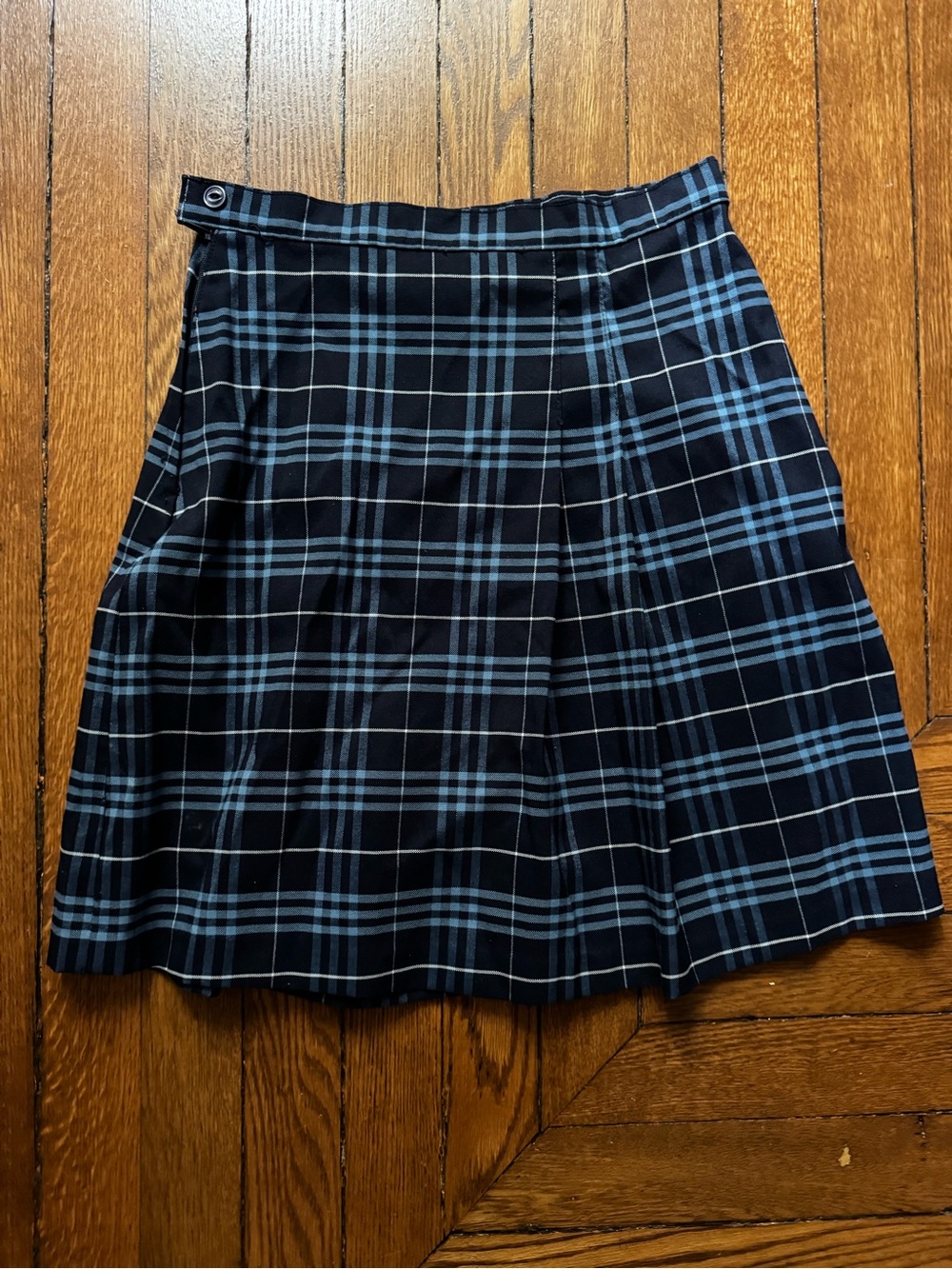 Flynn O’Hara Classic Navy and Light Blue Plaid A-Line Skirt School Uniform sz 14